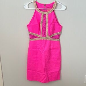 Lilly Pulitzer Pink Dress with Gold Accents